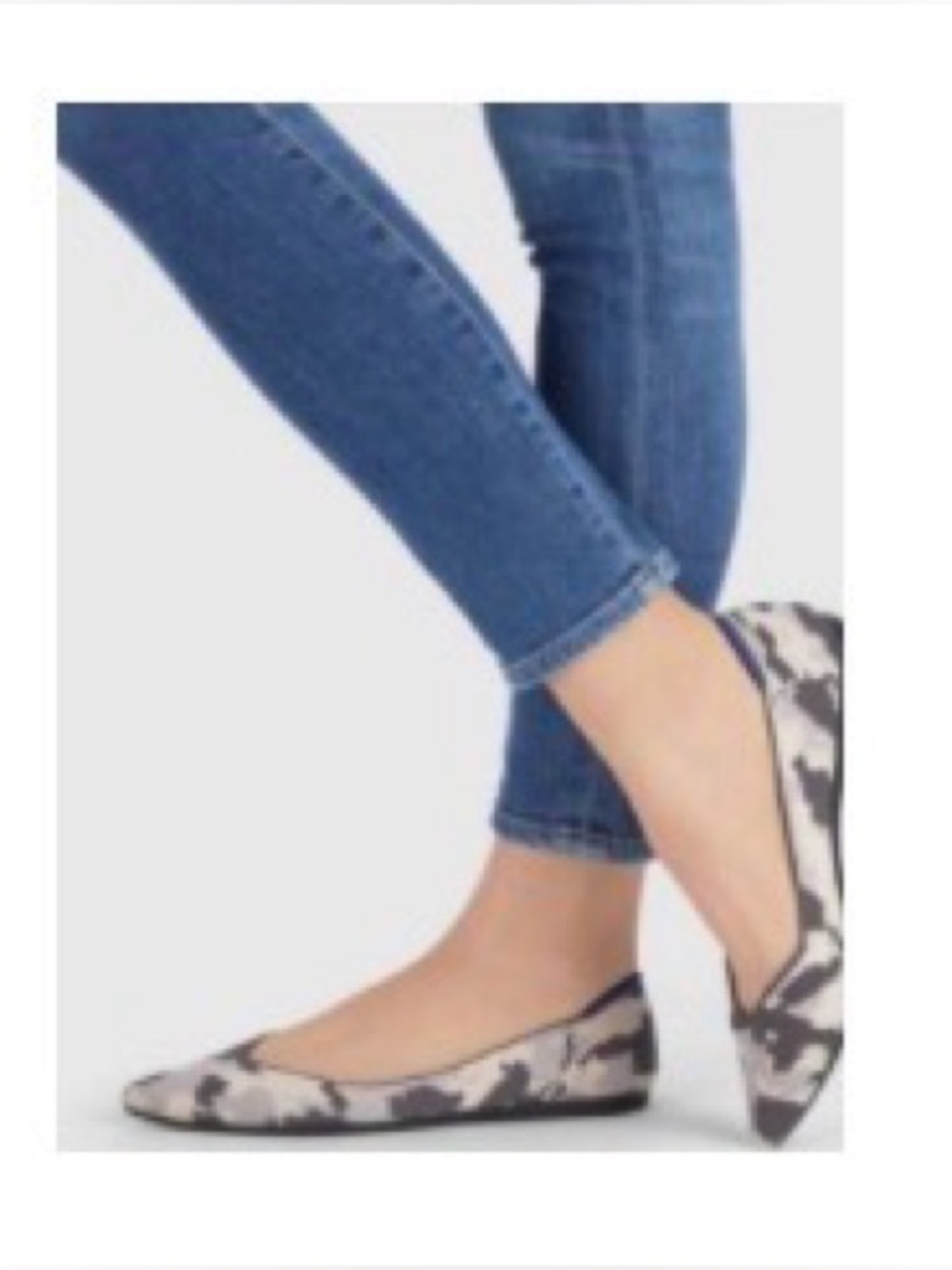 Rothy's Point Flat Ash Grey Camo 7.5 Sustainable Recycled Washable Retired